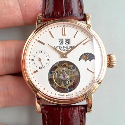 Pat*k Phi1i*pe Replica Tourbillon Moonphase 24H Power Reserve 1:1 Best Edition Swiss Tourbillon White Dial