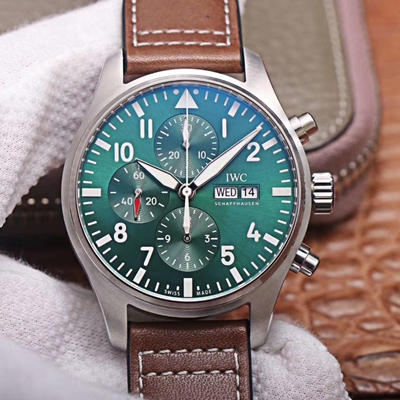 Replica IWC Pilot Chronograph IW377726 1:1 Best Edition ZF Factory Green Dial Swiss ETA7750