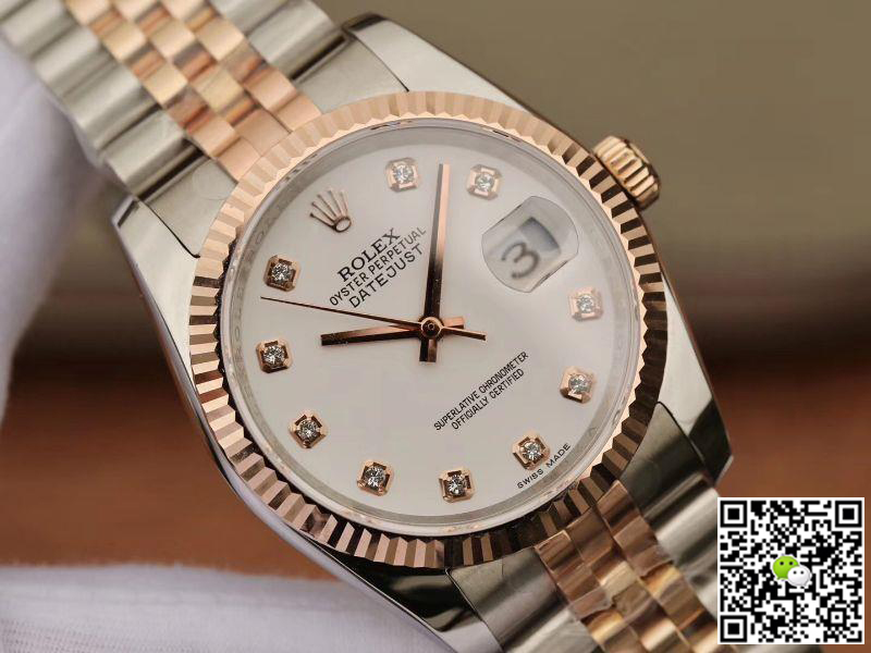 Replica R01ex Date-Just 36mm Stainless Steel Two Tone 1:1 Best Edition 18K Gold Wrapped Swiss ETA3135