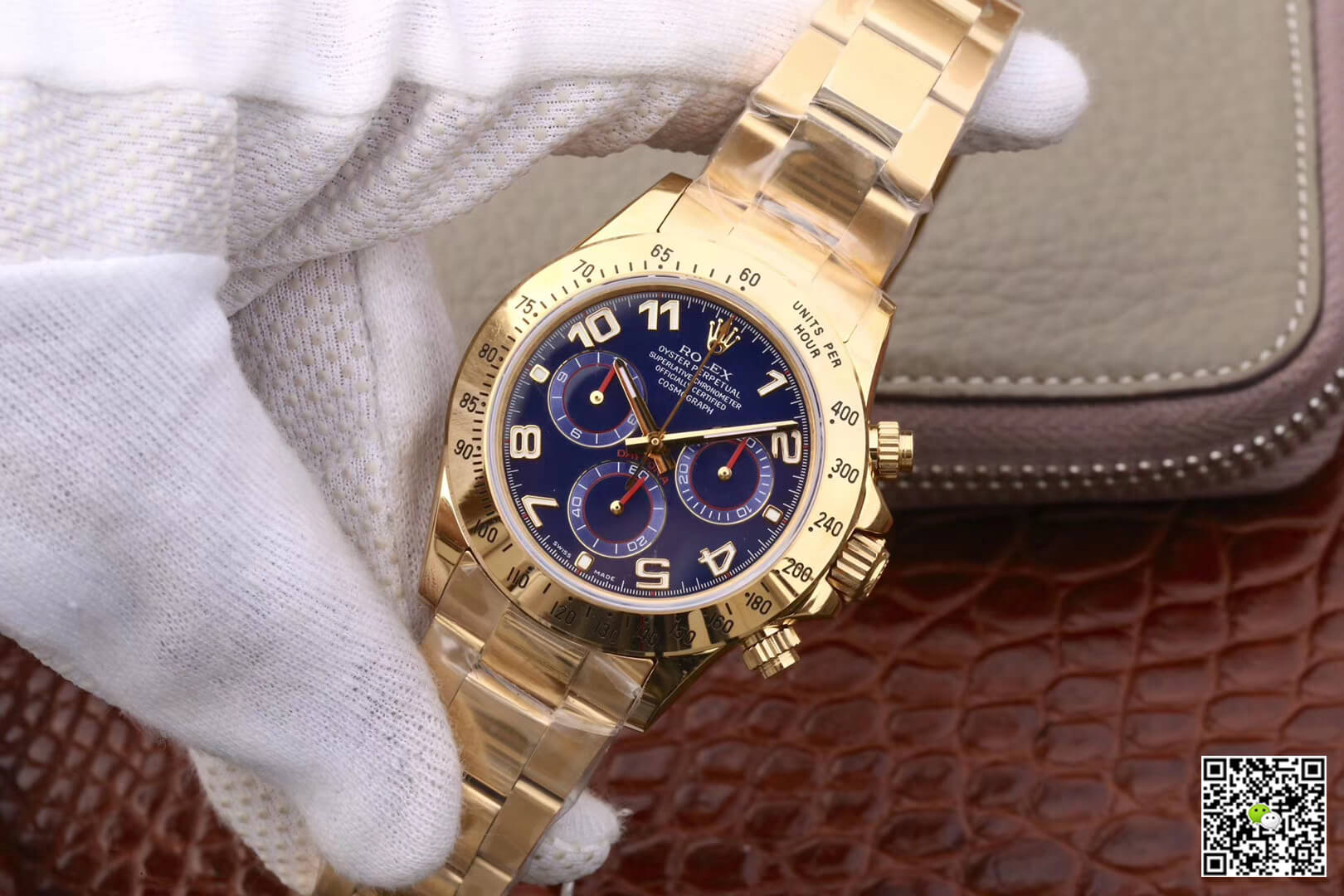 Replica R01ex Daytona Cosmograph 116528 1:1 Best Edition JH Factory Yellow Gold Blue Dial
