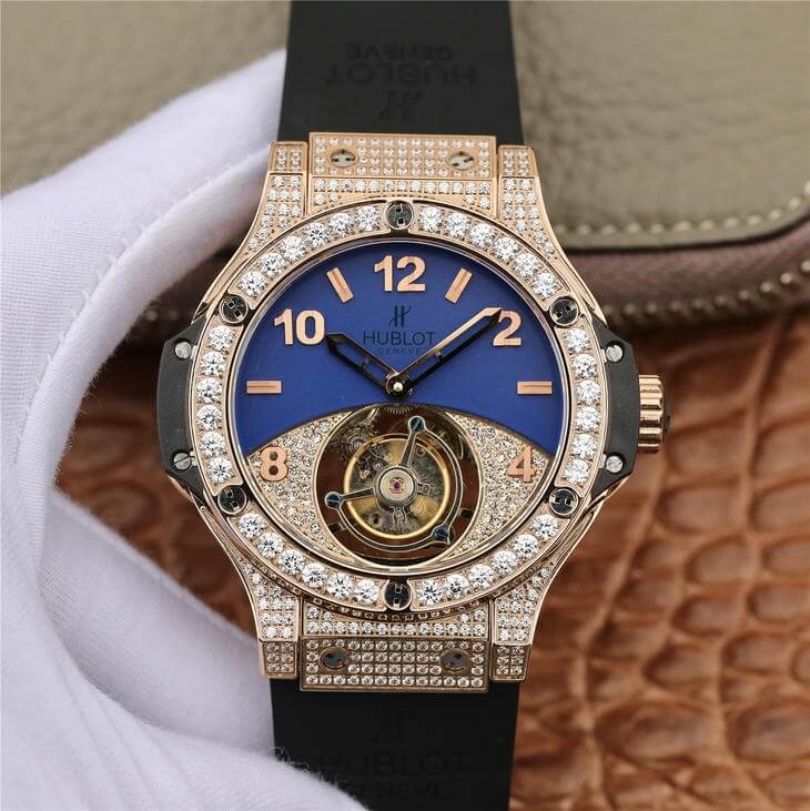 Replica Hublot Big Bang Tourbillon 1:1 Best Edition Rose Gold D1am0nd Dial