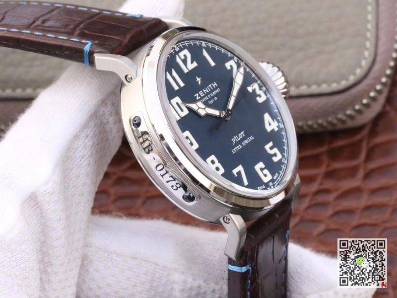 Replica Zenith Pilot Type 20 Extra Special XF Factory 1:1 Best Edition Swiss ETA2824 S*perlumed blue dial and hands