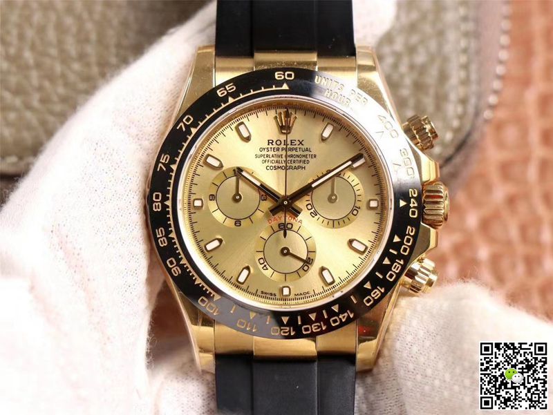 R01ex Daytona Replica M116518LN-0042 1:1 Best Edition Noob Factory Champagne Dial Swiss ETA4130