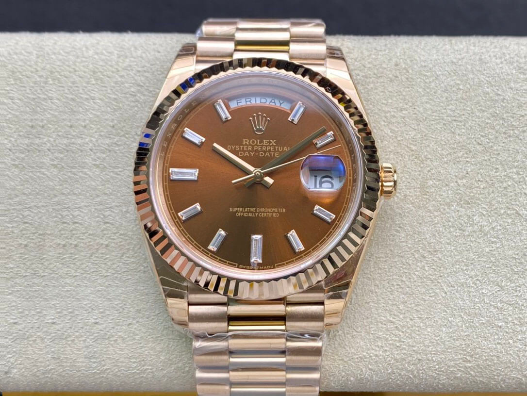 Replica R01ex Day Date 228235 1:1 Best Edition EW Factory V2 Brown Dial