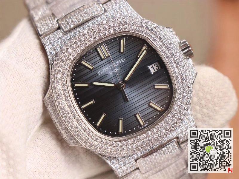 Replica Pat*k Phi1i*pe Nautilus 5719-10G Silver D1am0nd 1:1 Best Edition R8 Factory Gradient Grey Dial Swiss Cal.324 S C
