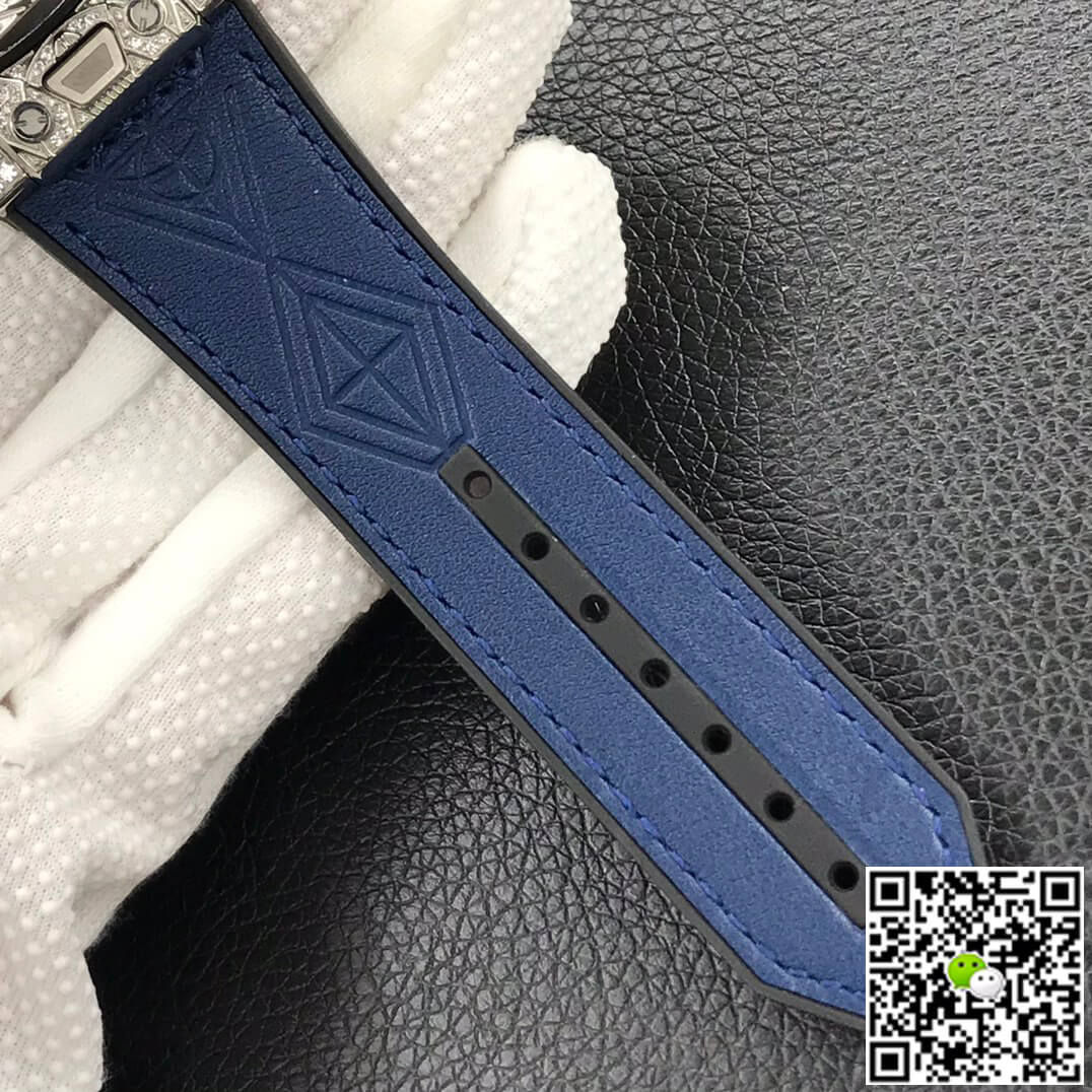 Replica Hublot Big Bang 1:1 Best Edition WWF Factory Full D1am0nd Blue Dial