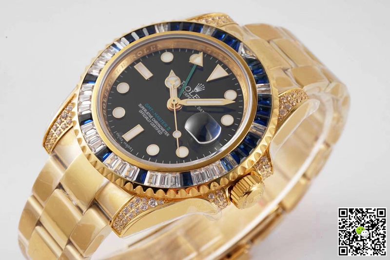 Replica R01ex GMT Master II 116758 SAru 1:1 Best Edition ROF Factory Blue White D1am0nd Swiss ETA2836