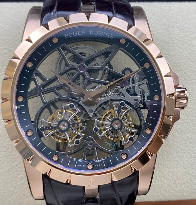 Replica Roger Dubuis Excalibur RDDBEX0395 1:1 Best Edition YS Factory Double Tourbillon Dial
