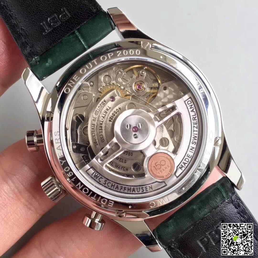 IWC Replica Portuguese YL Factory 1:1 Best Edition Swiss ETA69355 Green Dial With Silver Markers