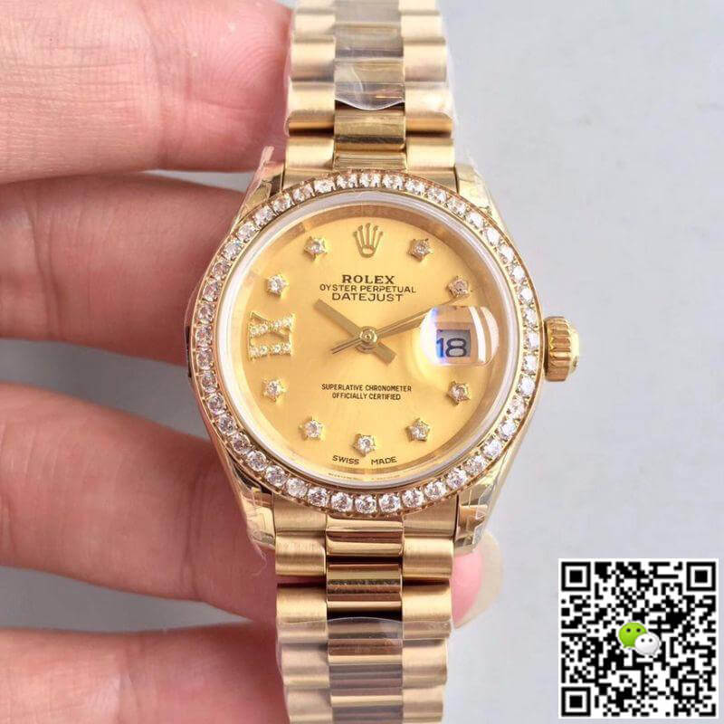 R01ex Dupe Lady Datejust 28mm 279138RBR 1:1 Best Edition Swiss ETA2824 Gold Wrapped