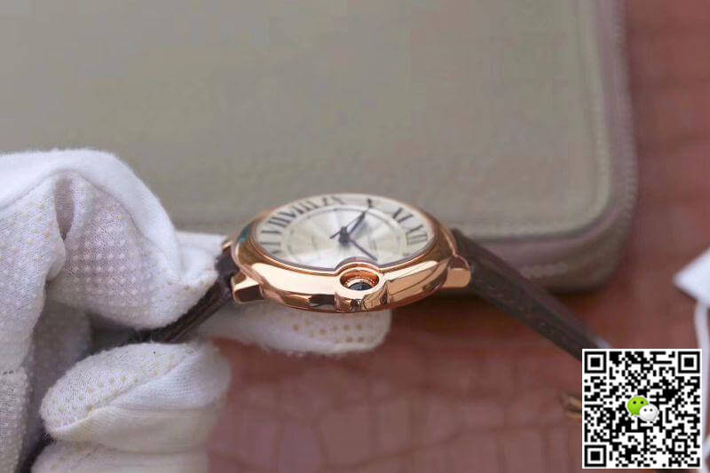 Replica Ballon Bleu De Ca*t1er 42 WGBB0017 V9 Factory 1:1 Best Edition Swiss ETA2824-2 Rosegold Wrapped Silver Dial