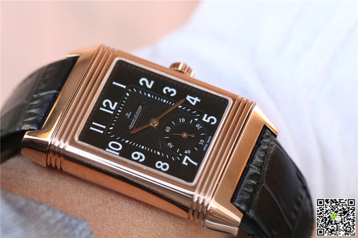 Jaeger Lecoultre Replica Reverso Q3732470 1:1 Best Edition Rose Gold Black Dial