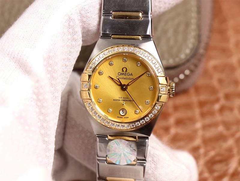 Replica 0me*ga Constellation 131.25.29.20.58.001 1:1 Best Edition 3S Factory V5 Yellow Gold D1am0nd Bezel Swiss NH05