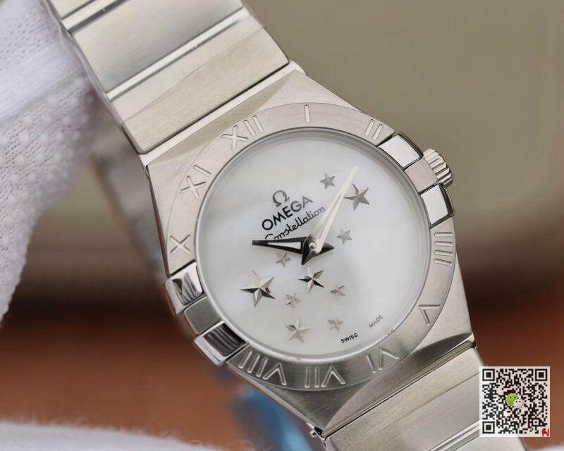 Replica 0me*ga Constellation Quartz Ladies 27mm TW Factory 1:1 Best Edition Swiss Eta Quartz 1376 White Dial