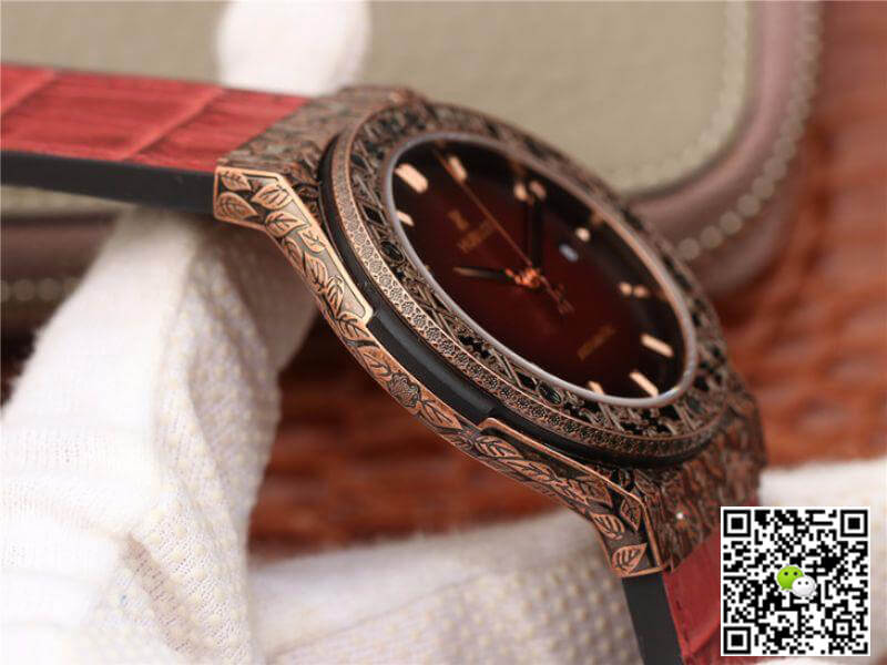 Replica Hublot Classic Fusion 511.OX.6670.LR.OPX17 JJ Factory 1:1 Best Edition Swiss ETA2892 Dark Red Gummy Strap