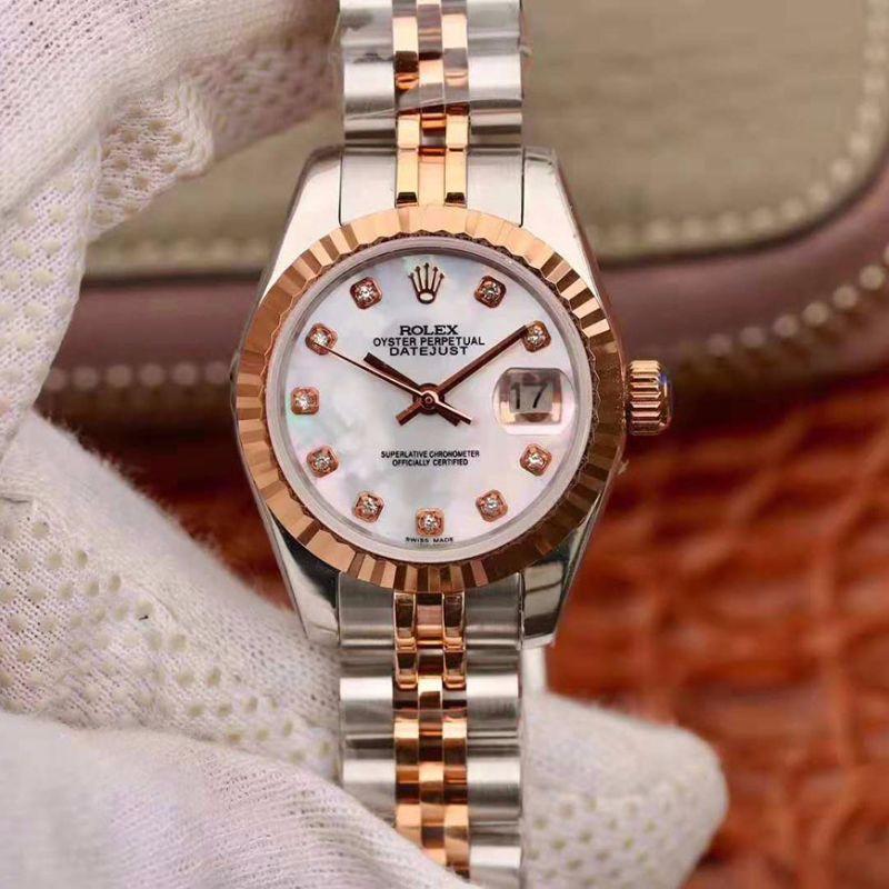Replica R01ex Lady Datejust 28MM 1:1 Best Edition Swiss NH05 Rose Gold Plated