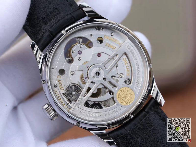 IWC Replica Portuguese IW504202 Real Tourbillon 1:1 Best Edition White Dial On Black Leather Strap Swiss ETA Tourbillon