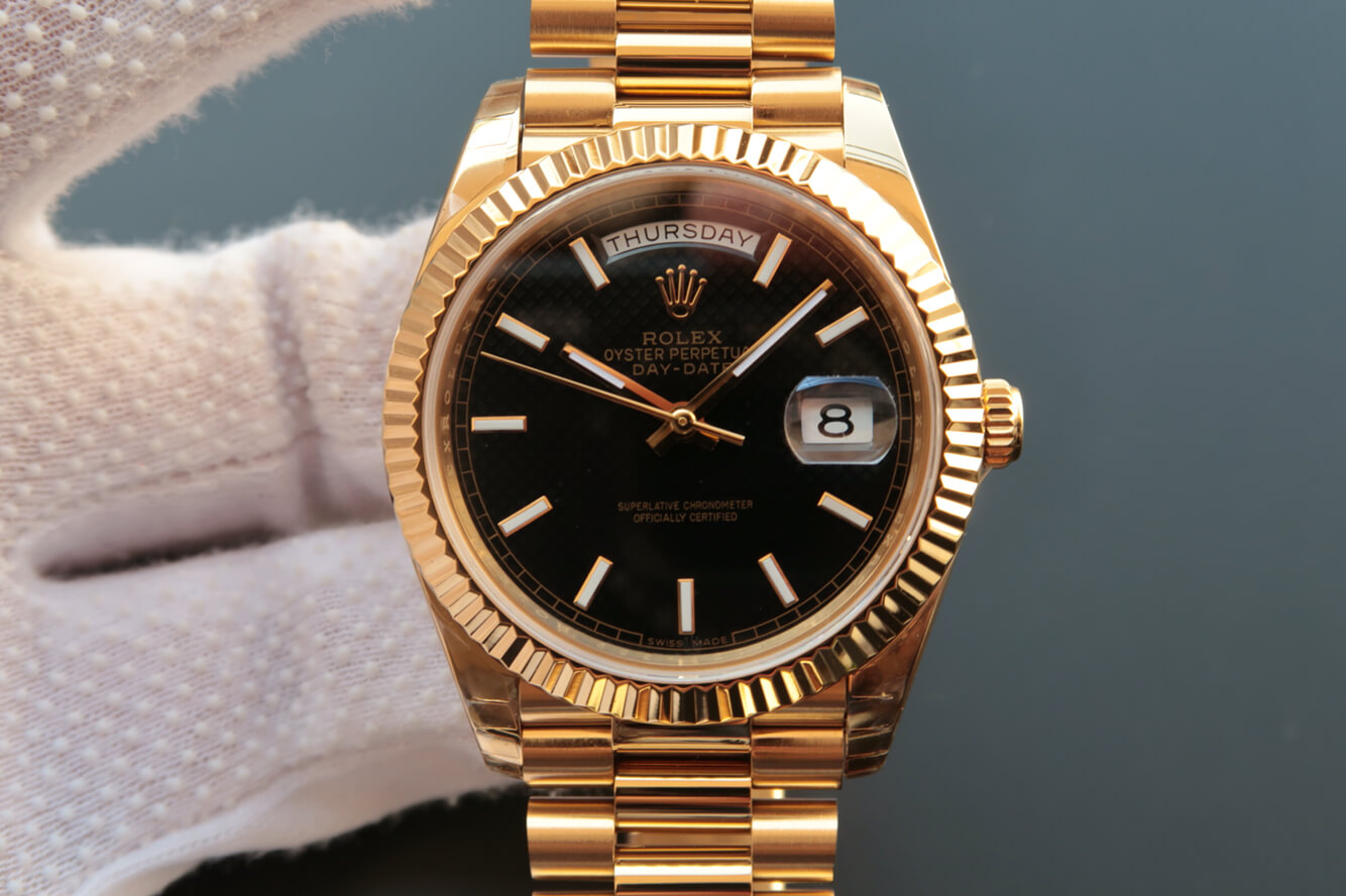 Replica R01ex Day Date M228238-0004 1:1 Best Edition EW Factory Black Dial