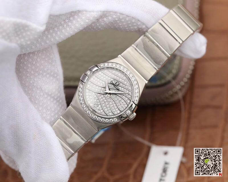 Replica 0me*ga Constellation Quartz Ladies 27mm D1am0nd Dial TW Factory 1:1 Best Edition Swiss Eta Quartz 1376
