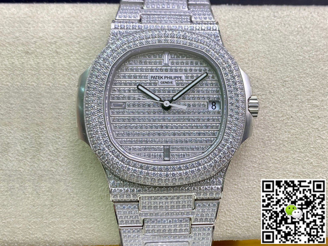 Replica Pat*k Phi1i*pe Nautilus 5719/10G-010 1:1 Best Edition PPF Factory V4 Silver D1am0nd Swiss ETA324