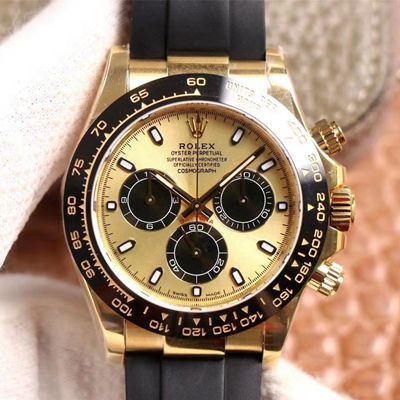 R01ex Daytona Replica M116518LN-0048 1:1 Best Edition Noob Factory Champagne Dial Swiss ETA4130
