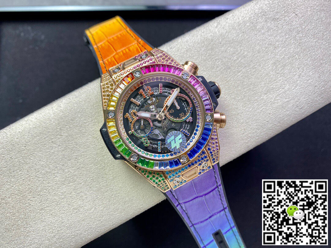 Replica Hublot BIG BANG Unico 411.OX.9910.LR.0999 1:1 Best Edition ZF Factory Rainbow Rose Gold Case