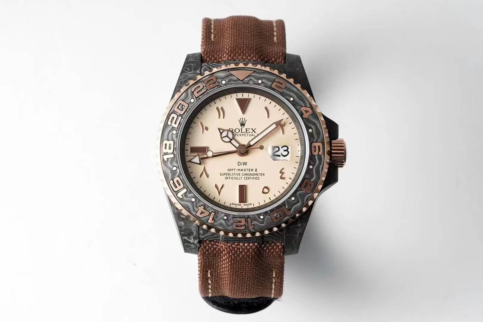 Replica R01ex GMT-MASTER II Diw 1:1 Best Edition Brown Fabric Strap