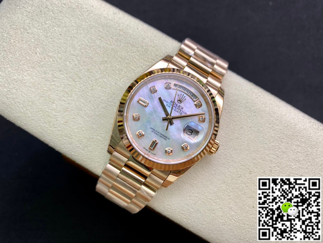 Replica R01ex Day Date M128235-0029 1:1 Best Edition EW Factory Rose Gold
