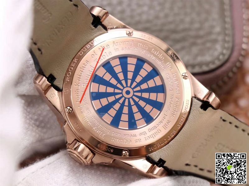 Replica Roger Dubuis Excalibur RDDBEX0684 1:1 Best Edition ZZ Factory Rose Gold Blue Dial Swiss ETA9015