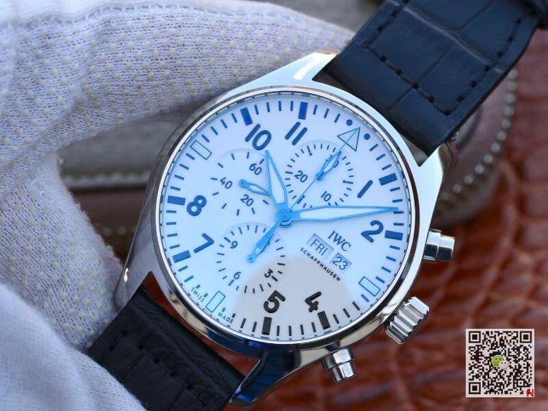 Replica IWC Pilot Chronograph IW377725 ZF Factory 1:1 Best Edition Swiss ETA7750 Leather Watch Strap
