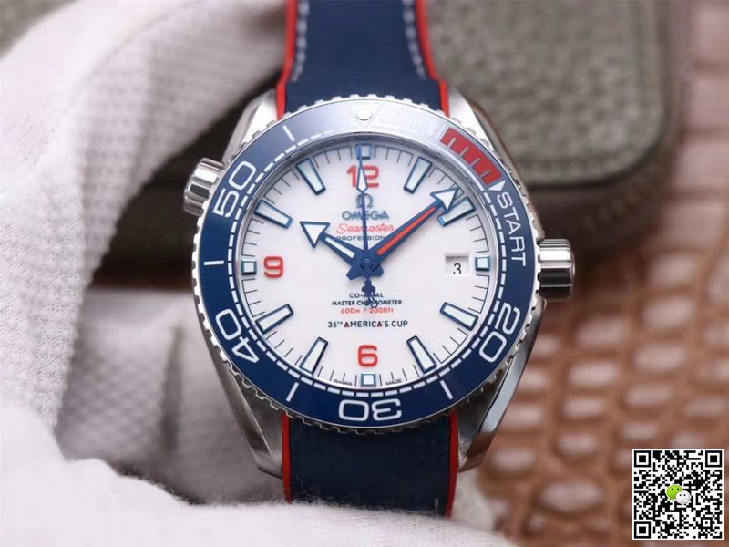 Replica 0me*ga Seamaster Planet Ocean 36th America s Cup Limited Edition 1:1 Best Edition VS Factory White Dial Swiss ETA8900