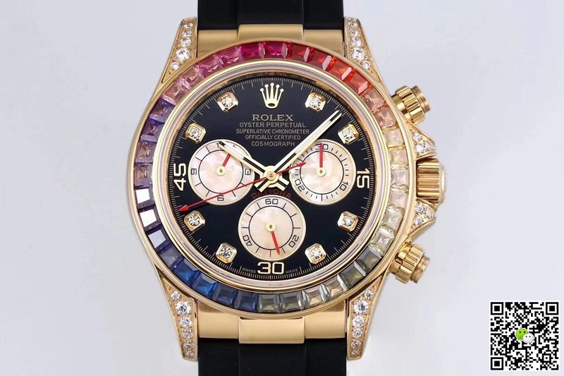 Replica R01ex Daytona 116598RBOW 1:1 Best Edition BL Factory Yellow Gold Swiss ETA4130