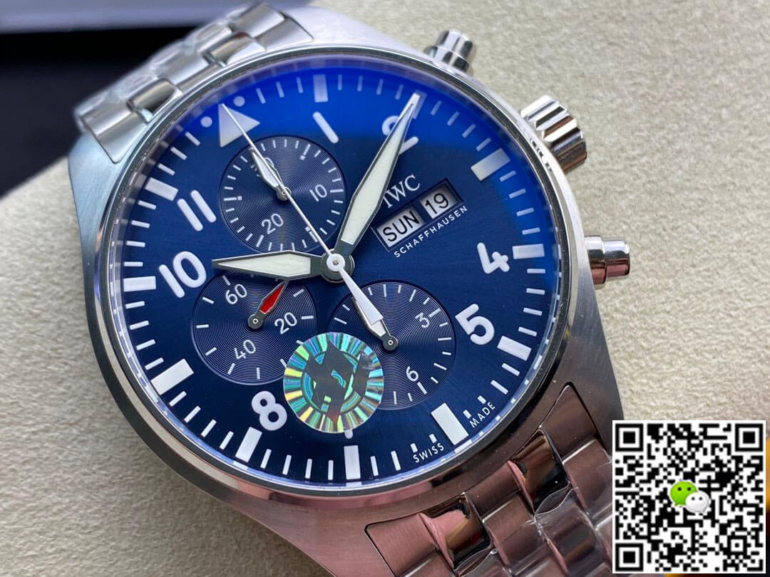 Replica IWC Pilot Chronograph IW377717 ZF Factory 1:1 Best Edition Swiss ETA7750 Blue Dial