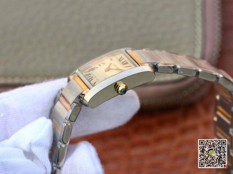 Ca*t1er Replica Tank Francaise Ladies Two Tone W51007Q4 1:1 Best Edition Swiss Quartz