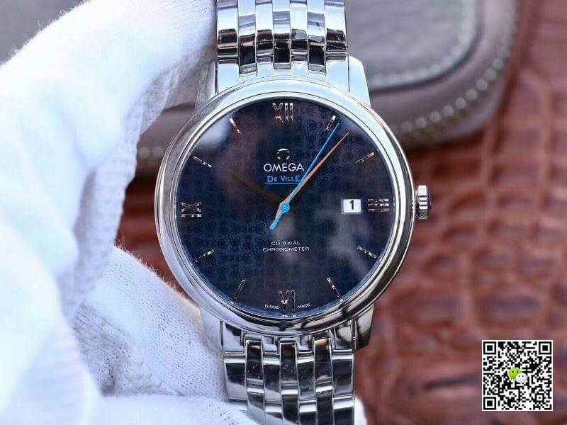 Replica 0me*ga De Ville Prestige 424.10.40.20.03.003 1:1 Best Edition Swiss ETA2892 Blue Textured Dial