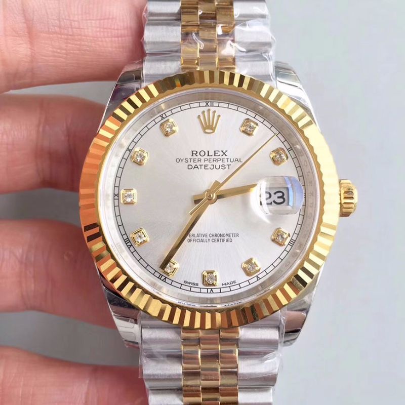 Replica R01ex Datejust 41 126333 Silver Dial 1:1 Best Edition Stainless Steel 410L and 18K Yellow Gold Bracelet