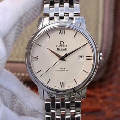 Replica 0me*ga De Ville Prestige 424.10.40.20.02.003 MKS Factory Mechanical Watches 1:1 Best Edition Swiss ETA9015 White Dial