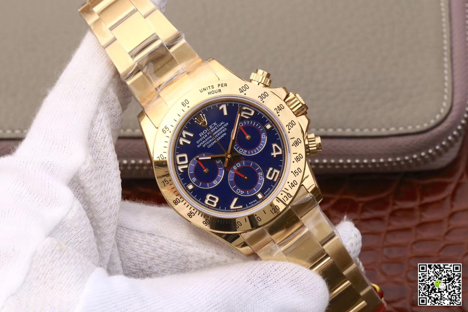 Replica R01ex Daytona Cosmograph 116528 1:1 Best Edition JH Factory Yellow Gold Blue Dial