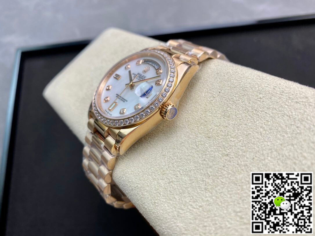 Replica R01ex Day Date 128238 1:1 Best Edition EW Factory V2 D1am0nd-set Bezel