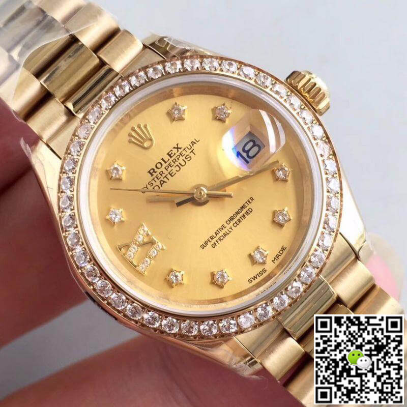 R01ex Dupe Lady Datejust 28mm 279138RBR 1:1 Best Edition Swiss ETA2824 Gold Wrapped