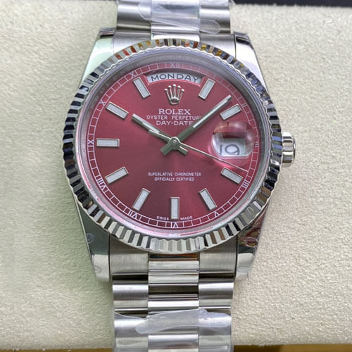 Replica R01ex Day Date 118239 1:1 Best Edition EW Factory Cherry Dial