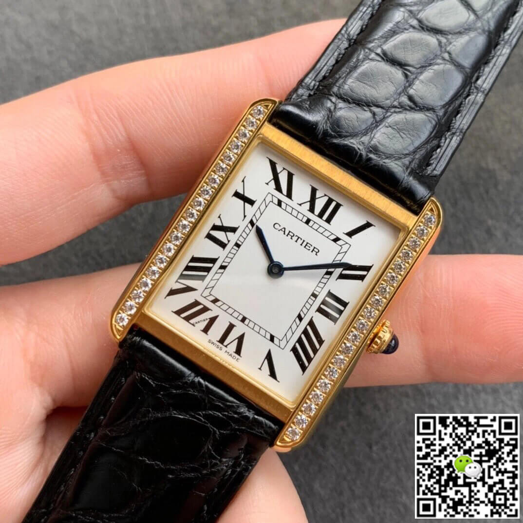 Replica Ca*t1er Tank 1:1 Best Edition K11 Factory V2 Yellow Gold White Dial