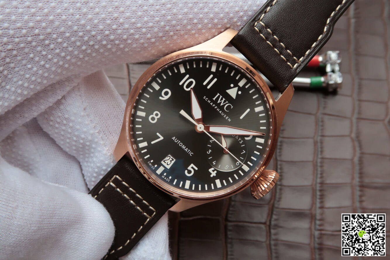 Replica IWC Big Pilot IW500901 1:1 Best Edition ZF Factory Rose Gold Black Dial