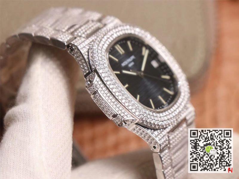 Replica Pat*k Phi1i*pe Nautilus 5719-10G Silver D1am0nd 1:1 Best Edition R8 Factory Gradient Grey Dial Swiss Cal.324 S C