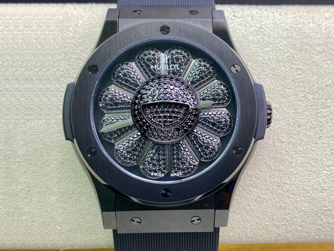 Replica Hublot Classic Fusion Takashi Murakami 507.CX.9000.RX.TAK21 1:1 Best Edition Sunflower Black Dial