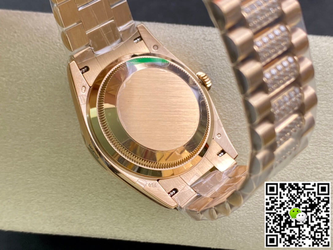Replica R01ex Day Date M128345RBR-0020 1:1 Best Edition EW Factory Rose Gold Dial