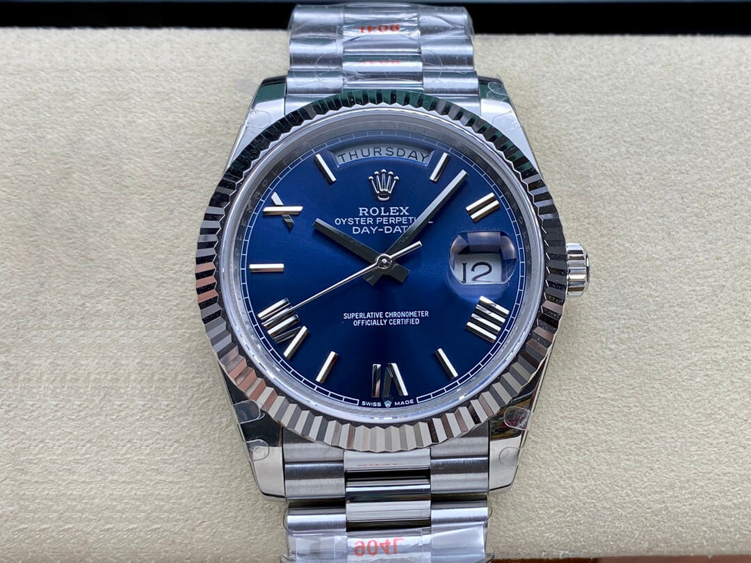 Replica R01ex Day Date M228236-0007 1:1 Best Edition GM Factory V2 Blue Dial