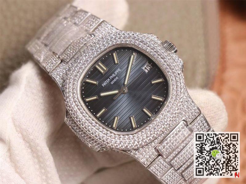 Replica Pat*k Phi1i*pe Nautilus 5719-10G Silver D1am0nd 1:1 Best Edition R8 Factory Gradient Grey Dial Swiss Cal.324 S C