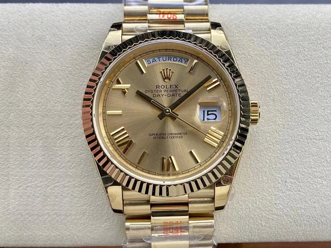 Replica R01ex Day Date M228238-0006 1:1 Best Edition GM Factory Gold Dial