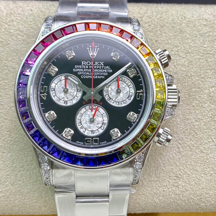 Replica R01ex Daytona 116599 RBOW 1:1 Best Edition TW Factory Black Dial